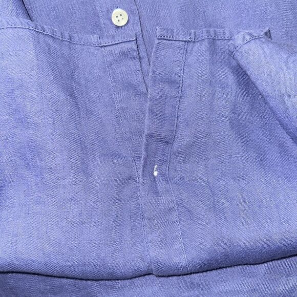 J.Jill S Love Linen Blue Long Sleeve Button Down Collared Essential Shirt - Picture 14 of 14